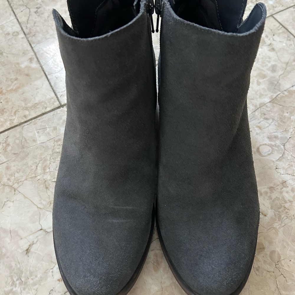 Gray Suede Kenzie Ankle Boots